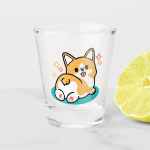 Corgi Butt and Nap Vibes – Cute Sleeping Dog Shot Glass