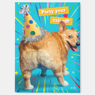 Corgi Butt Birthday Hat Magnet