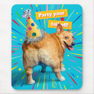 Corgi Butt Birthday Hat Mouse Pad