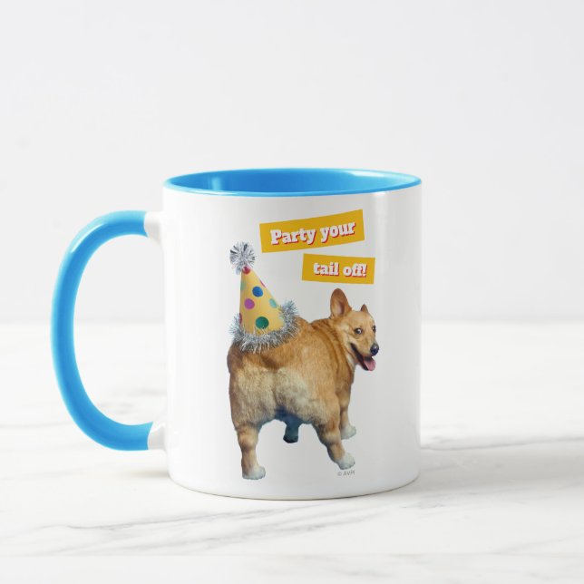 Corgi Butt Birthday Hat Mug (Left)