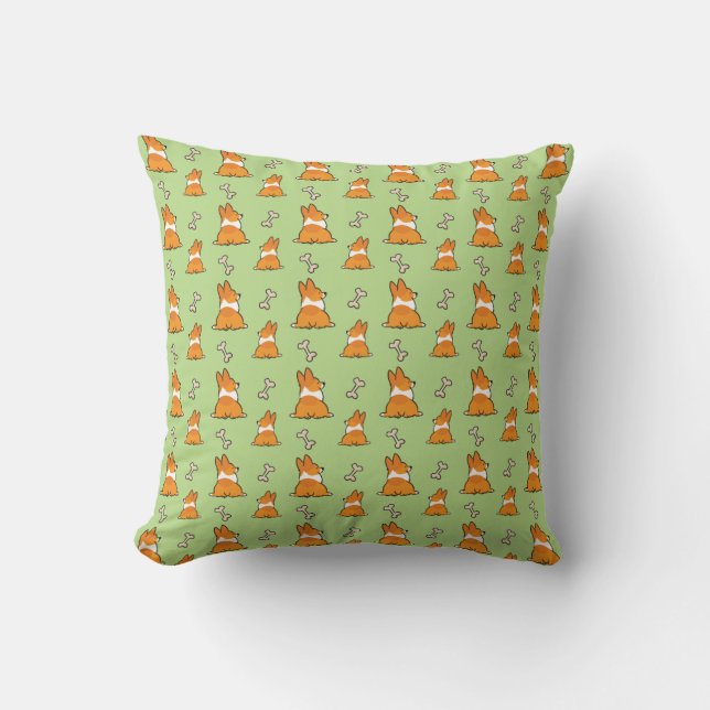 Corgi Butt Pattern Pillow | CorgiThings (Front)