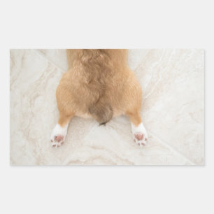 corgi butt rectangular sticker