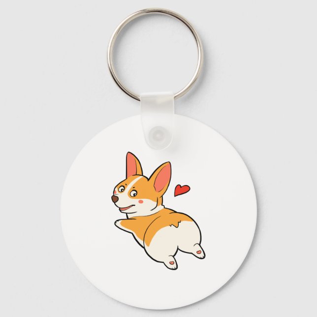 Corgi Butts Key Ring (Front)