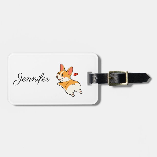 Corgi Butts Luggage Tag (Front Horizontal)