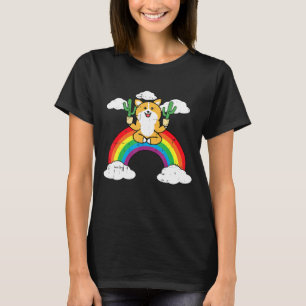 Corgi Cactus Rainbow Halloween Cute Easy Halloween T-Shirt