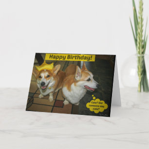 Corgi cake birthday card