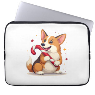 Corgi Candy Cane Joy Laptop Sleeve