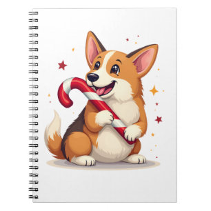 Corgi Candy Cane Joy Notebook