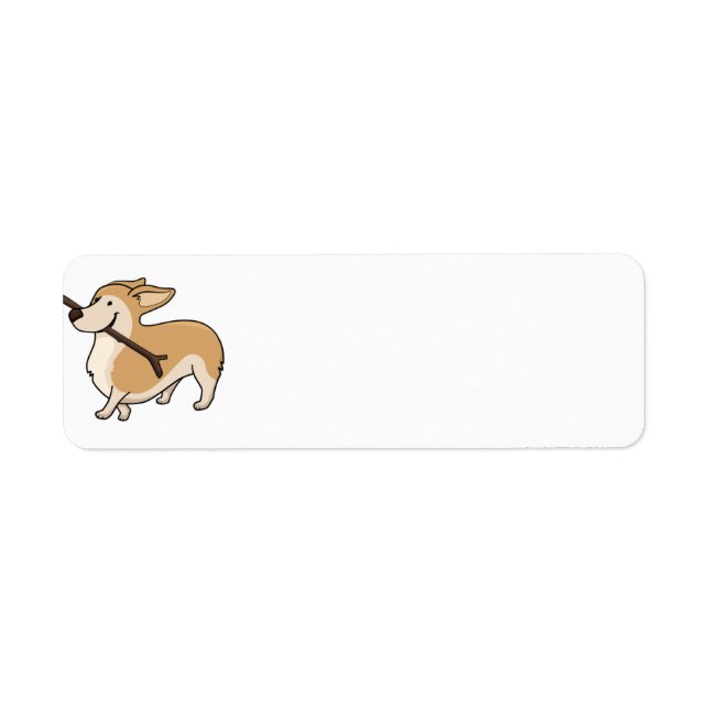 corgi cartoonw stick return address label (Front)