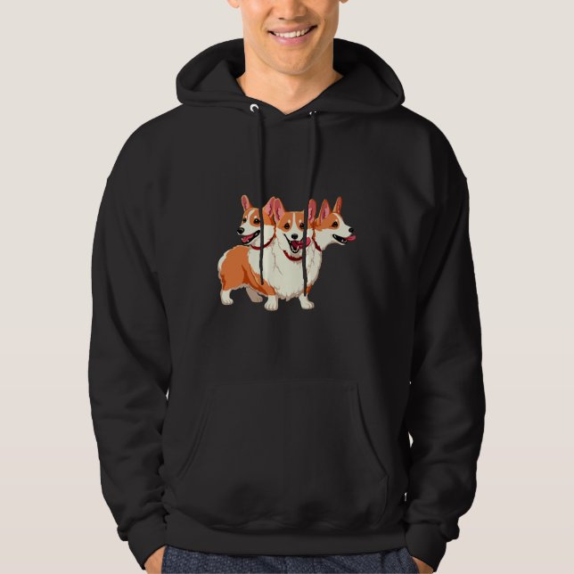 Corgi Cerberus Hoodie (Front)