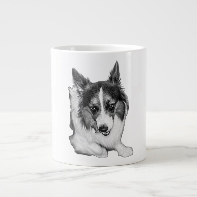 Corgi Charm in Fall Air Large Coffee Mug (Front)