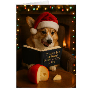 Corgi 'Cheese Tax' Christmas card