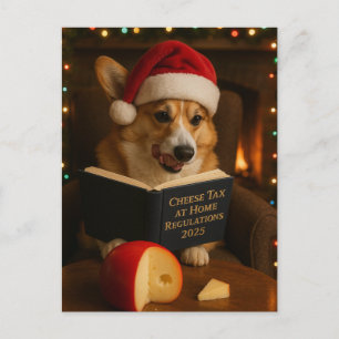 Corgi 'Cheese Tax' Christmas postcard