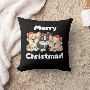 Corgi Christmas Animals Cute Dogs Merry Christmas Cushion
