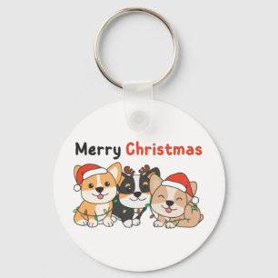 Corgi Christmas Animals Cute Dogs Merry Christmas Key Ring