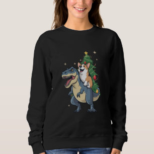 Corgi Christmas Dinosaur Tree Rex Holiday Xmas  Sweatshirt