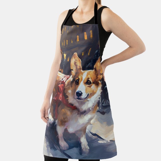 Corgi Christmas Festive Season Apron (Insitu)