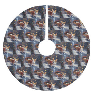 Corgi Christmas Festive Season Brushed Polyester Tree Skirt