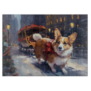 Corgi Christmas Festive Season Cutting Board
