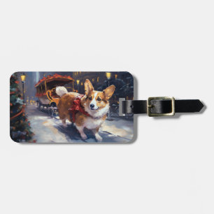 Corgi Christmas Festive Season Luggage Tag