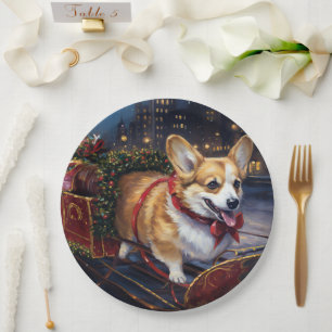 Corgi Christmas Festive Season Paper Plate