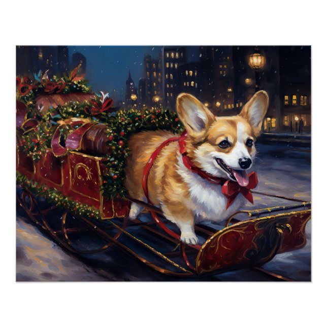 Corgi Christmas Festive Season Poster (Front)