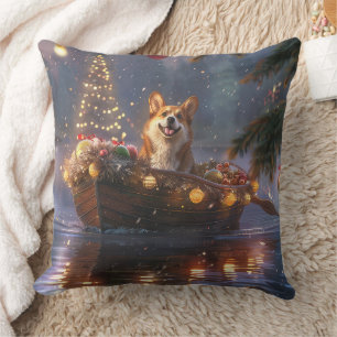 Corgi Christmas Festive Voyage Cushion