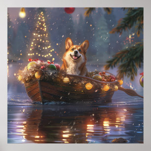 Corgi Christmas Festive Voyage Poster