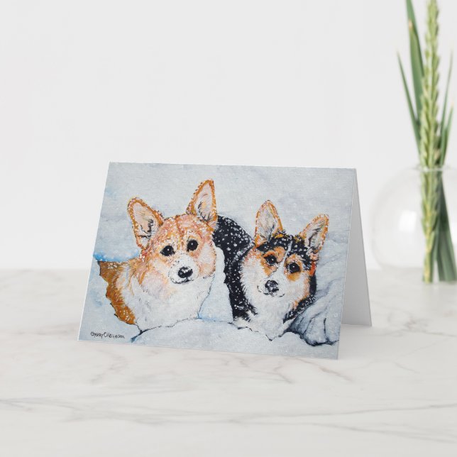 Corgi Christmas Holiday Card (Front)