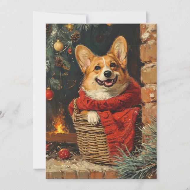 Corgi christmas  holiday card (Front)