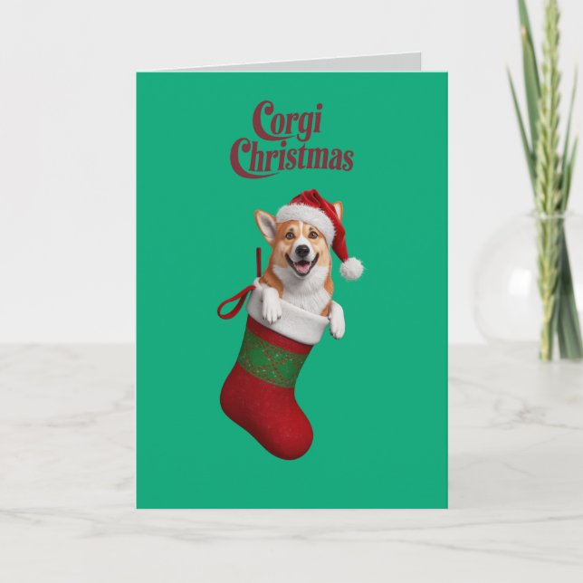 Corgi Christmas Holiday Card (Front)