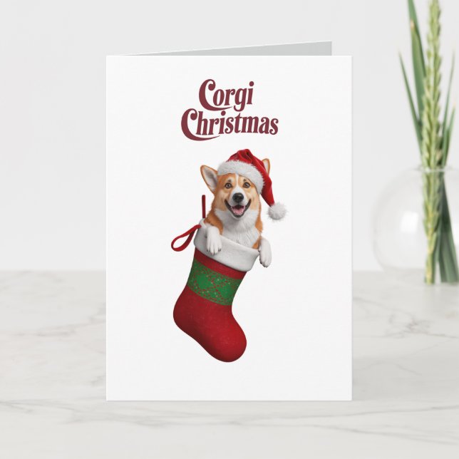Corgi Christmas Holiday Card (Front)