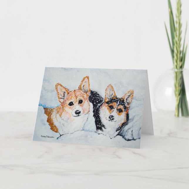Corgi Christmas Holiday Card (Front)