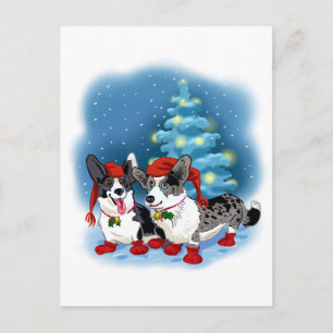 CORGI CHRISTMAS HOLIDAY POSTCARD
