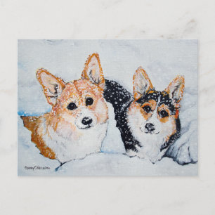 Corgi Christmas Holiday Postcard