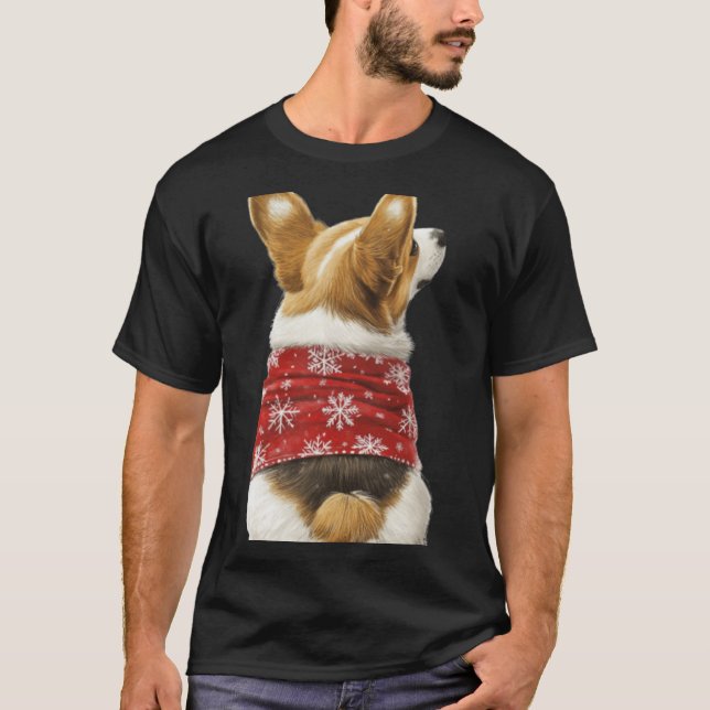 Corgi Christmas Lights Dog Lover Xmas Pajama Pullo T-Shirt (Front)