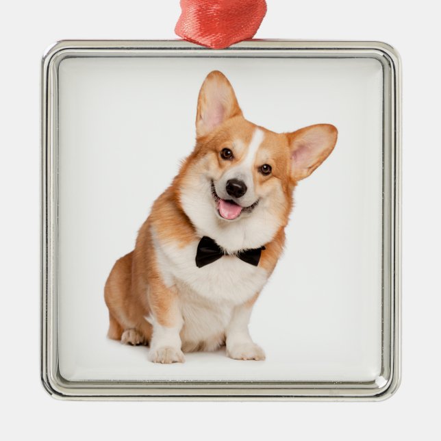Corgi Christmas Metal Ornament (Front)