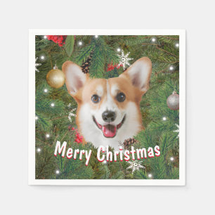 Corgi Christmas Napkin