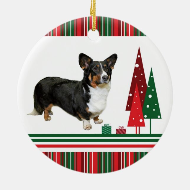 Corgi Christmas Ornament (Back)
