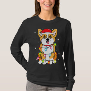 Corgi Christmas Ornament Lights Dog Xmas Mum Dad T-Shirt