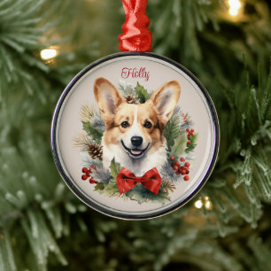 Corgi Christmas Pet Memorial Dog Breed Metal Ornament