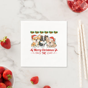 Corgi Christmas Pyjamas Dogs Napkin