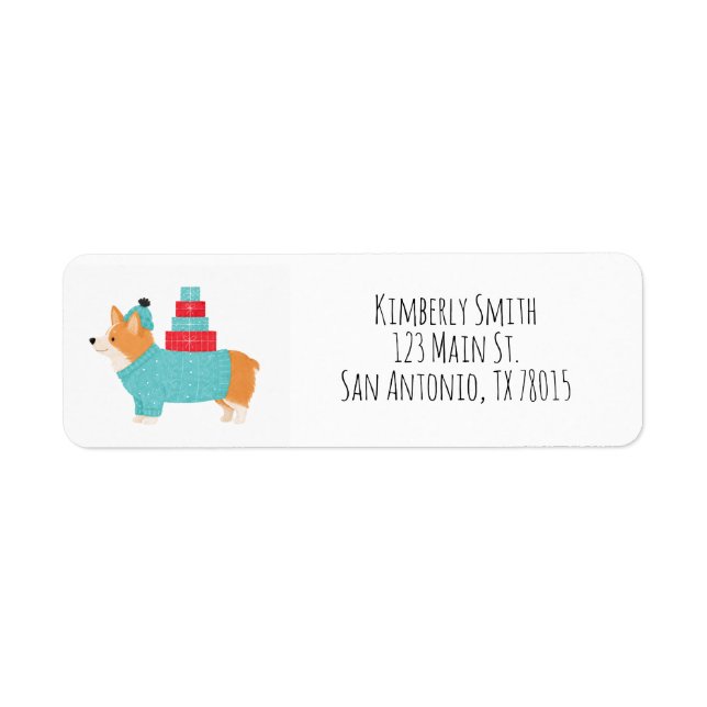 Corgi Christmas Return Address  Label (Front)
