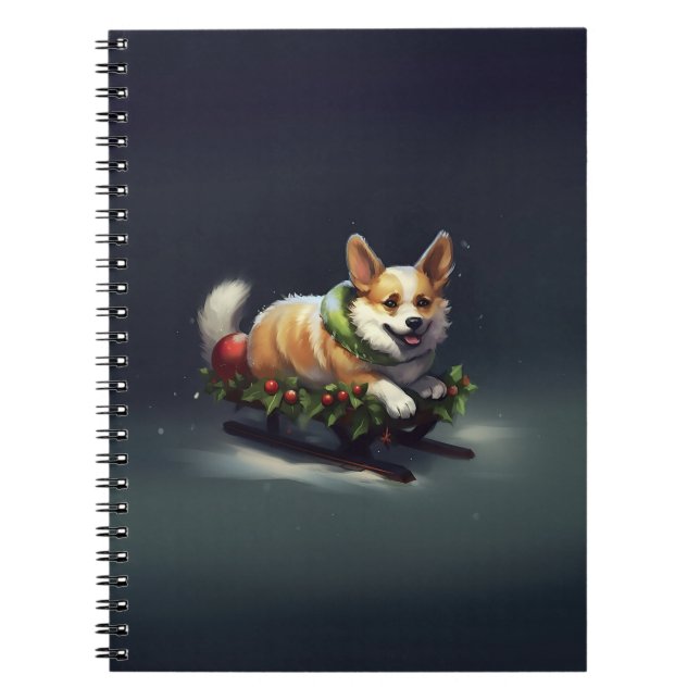 Corgi Christmas snow winter Notebook (Front)