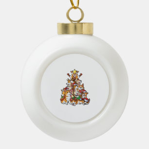 Corgi Christmas Tree Dog Santa Merry Corgmas Xmas Ceramic Ball Christmas Ornament