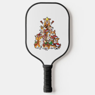 Corgi Christmas Tree Dog Santa Merry Corgmas Xmas Pickleball Paddle