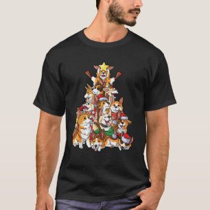 Corgi Christmas Tree Dog Santa Merry Corgmas Xmas T-Shirt