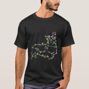Corgi Christmas Tree Lights Dog Dad Dog Mum T-Shirt