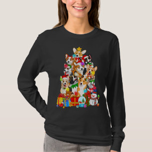 Corgi Christmas Tree Lights Funny Puppy Corgi Dog T-Shirt
