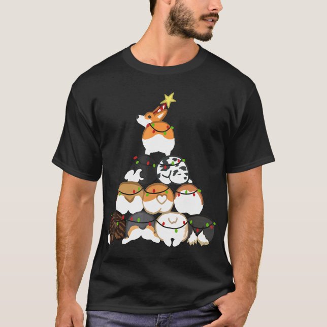 Corgi Christmas Tree     T-Shirt (Front)